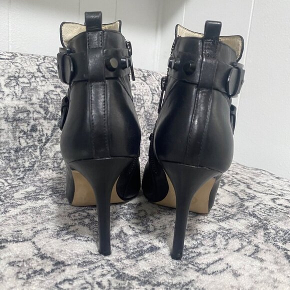 Michael Kors Bryn Open-Toe Studded Ankle Bootie In Black Size 8 - Picture 5 of 9